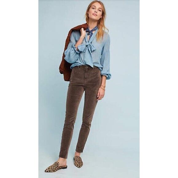NWOT Anthropologie Joel High-Rise Velvet Skinny Ankle Jeans Pants Size 27 (1728) - Picture 1 of 6